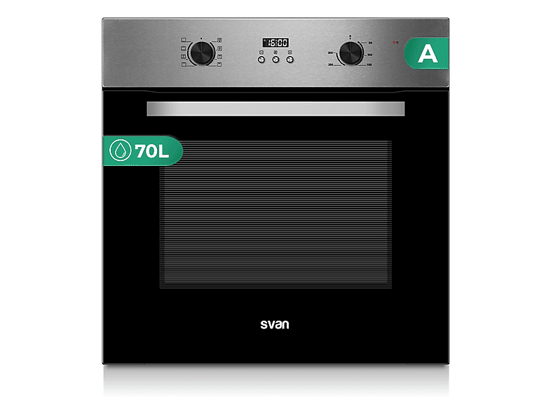 Horno multifunción - SVAN SHM8700DPX, Libre instalación, 70 l, 57,5 cm, Inox