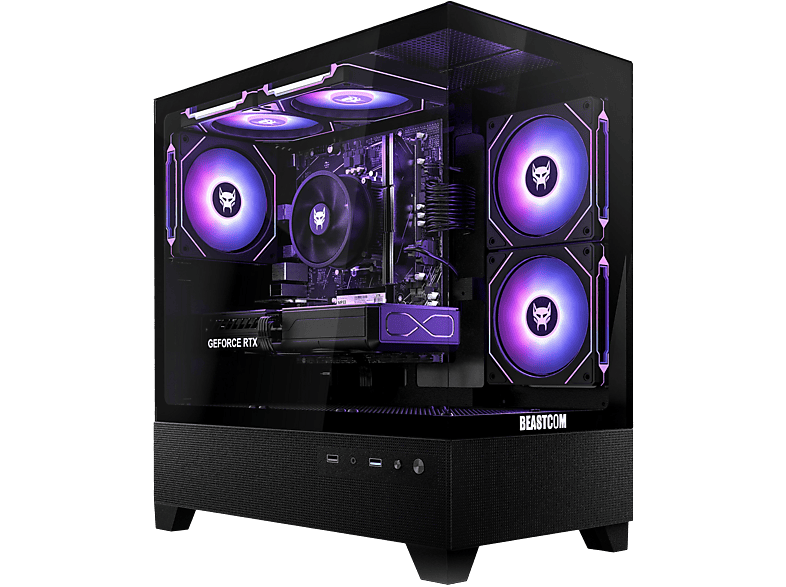 PC Gaming - BEASTCOM Q5 Pro Gaming, AMD Ryzen™ 5 4500, 16 GB RAM, 1 TB SSD, GeForce RTX™ 3050, Windows 11 Home, Negro